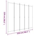 vidaXL 5-panelový paraván biely 250x220 cm látkový