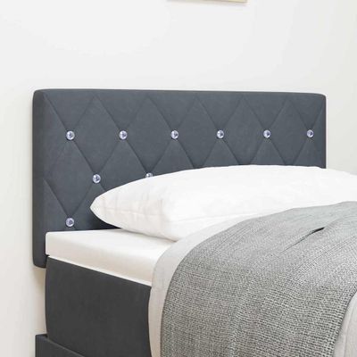 vidaXL LED hlavová doska s LED pásikmi Tmavo šedá 80 cm Zamat