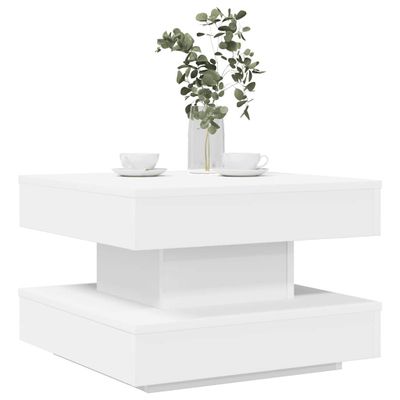 VidaXL Konferenčný stolík otočný o 360 stupňov biely 50x50x34,5 cm