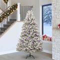vidaXL Umelý Sklápací Vianočný Stromček 300 LED Zelená a biela 240 cm