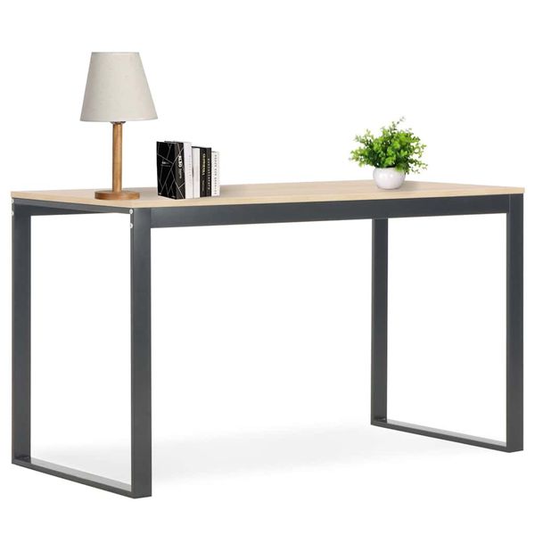 vidaXL Počítačový stôl, čierno dubový 120x60x70 cm