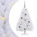 vidaXL Umelý Sklápací Vianočný Stromček LED Biela 68 x 68 x 120 cm