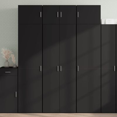 vidaXL Úložná skrinka čierna 70x42,5x225 cm kompozitné drevo