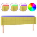 vidaXL Čelo postele s LED zelené 163x16x78/88 cm látka