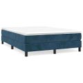 vidaXL Posteľný rám s boxspringom tmavomodrý 140x200 cm zamat