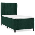 vidaXL Posteľný rám boxsping s matracom tmavozelený 100x200 cm zamat