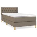 vidaXL Posteľný rám boxsping s matracom sivohnedý 90x200 cm látka