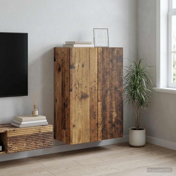 vidaXL Nástenná skrinka 66 x 34,5 x 90 cm Kompozitné drevo Staré drevo