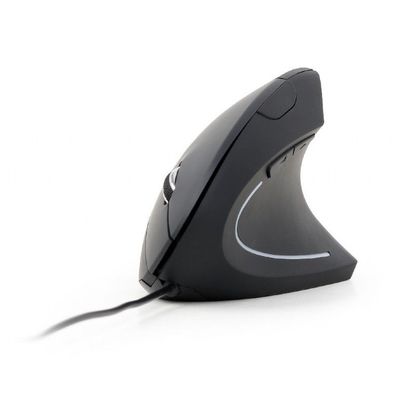 GEMBIRD ergonomická vertikálna myš, 3200dpi, 6 tlačidlová, káblová, USB, čierna