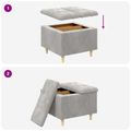 vidaXL Ottoman s Úložným Priestorom Svetlosivá 60 x 60 x 45 cm Zamat