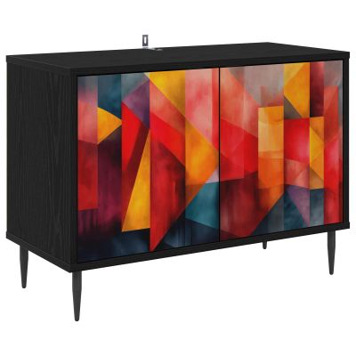 vidaXL TV skrinka HEESCH 69 x 33 x 50,5 cm Čierny dub Kompozitné drevo