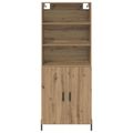 vidaXL Highboard Remeselný dub 69,5 x 32,5 x 180 cm Kompozitné drevo