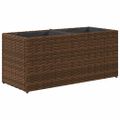 vidaXL Záhradný kvetináč s 2 nádobami hnedý 72x30x32 cm polyratan