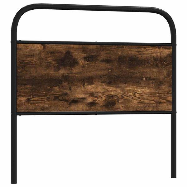 vidaXL Náhradné čelo postele, dymový dub 107 cm, oceľ a umelé drevo