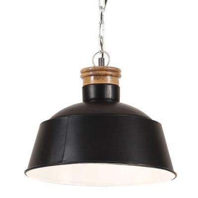vidaXL Industriálna závesná lampa 32 cm, čierna E27
