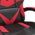 vidaXL Otočná herná stolička čierna a červená umelá koža