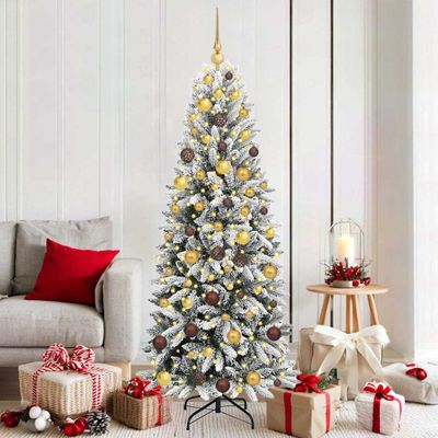 vidaXL Umelý vianočný stromček Biela 180 cm PVC a plast a oceľ a PE