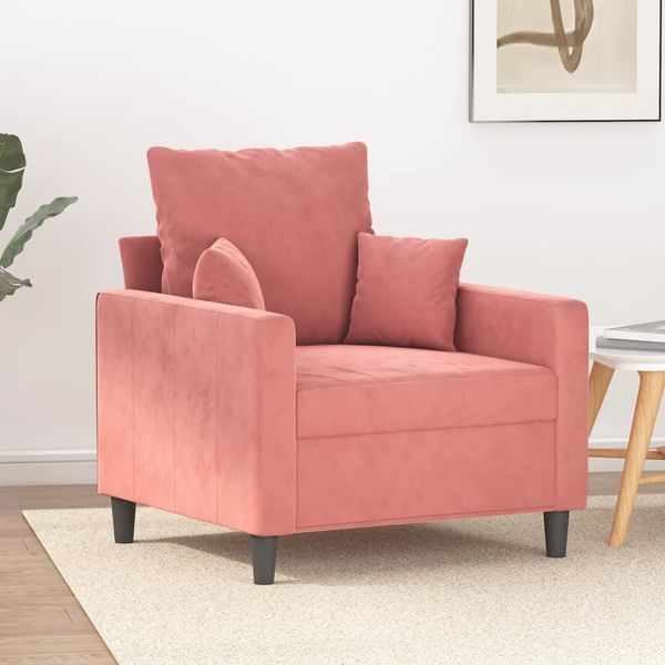 vidaXL Kreslo ružové 60 cm zamat