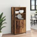 vidaXL Highboard Staré drevo 62 x 36 x 121,5 cm Kompozitné drevo