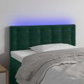 vidaXL Čelo postele s LED tmavozelené 80x5x78/88 cm zamat