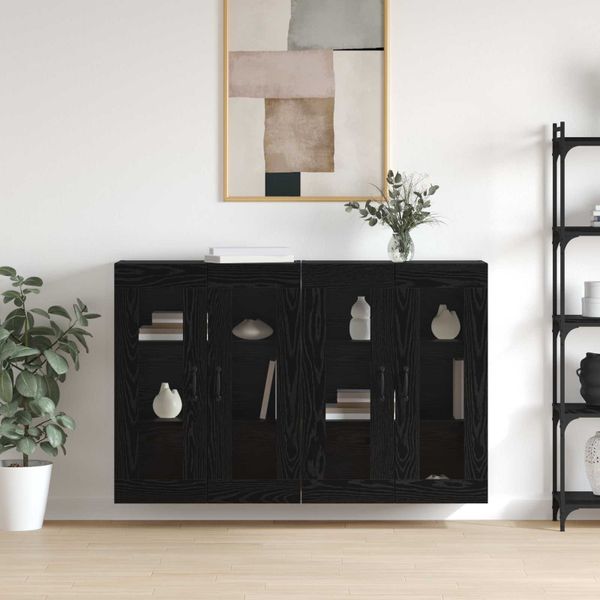 vidaXL Závesné skrinky 2 pcs Čierny dub 69,5 x 34 x 90 cm