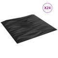 vidaXL Nástenné panely 24 ks 50 x 50 cm Čierny Kameň XPS Pena