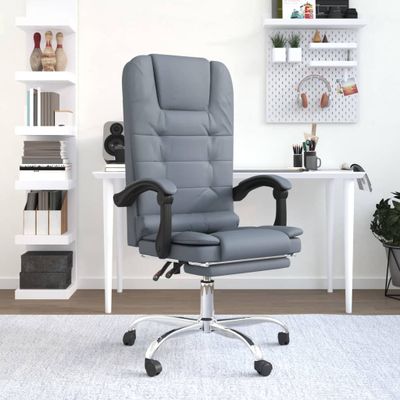 vidaXL Sklápacie masážne kancelárske kreslo tmavosivé látkové