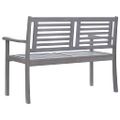 vidaXL 2-miestna záhradná lavica s vankúšom 120 cm sivá eukalyptus