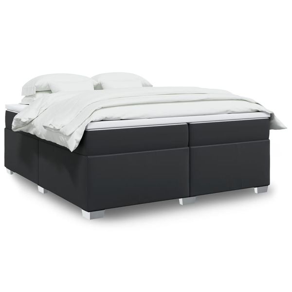 vidaXL Boxspring posteľ s matracom čierna 200x200 cm umelá koža