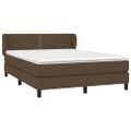 vidaXL Boxspring posteľ s matracom tmavohnedá 140x200 cm látka