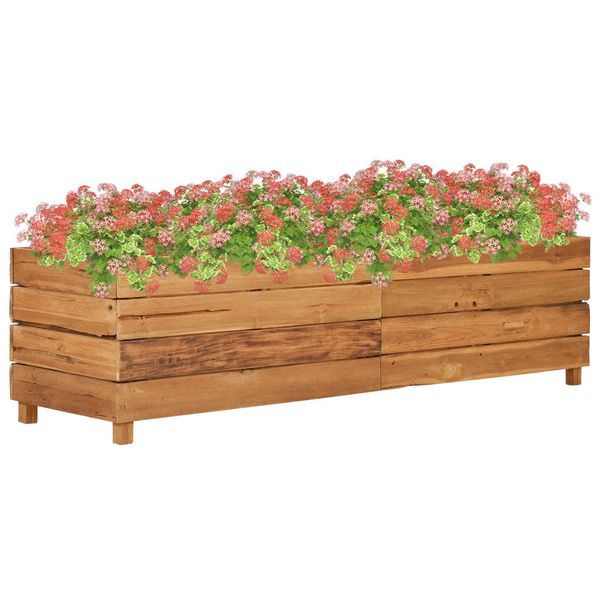 vidaXL Vyvýšený záhon 150x40x38 cm, recyklované tíkové drevo a oceľ