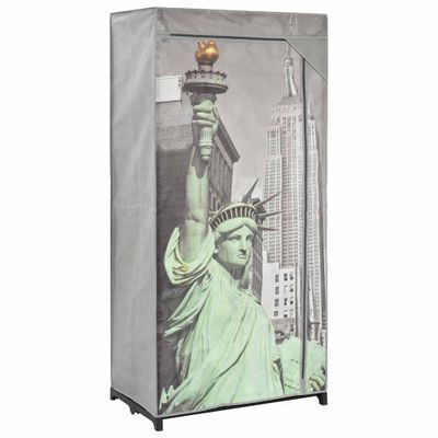 vidaXL Šatník dizajn mesta New York 75x45x160 cm látkový