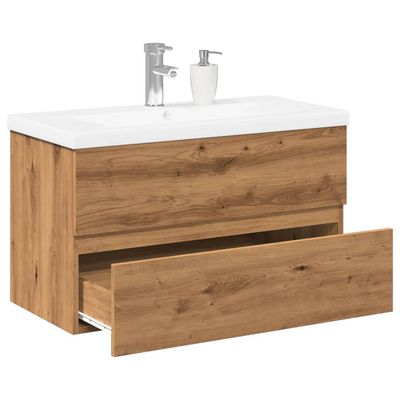 vidaXL skrinka pod umývadlo vstavaným umývadlom Artisan Dub
