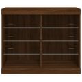 vidaXL Komoda s LED svetlami hnedý dub 81x37x67 cm