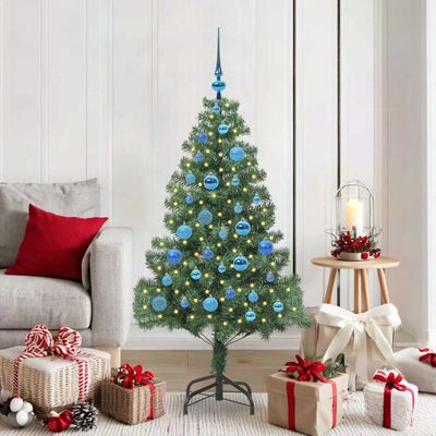 vidaXL Vianočný stromček s 150 LED-i so stojanom Zelená 150 cm PVC