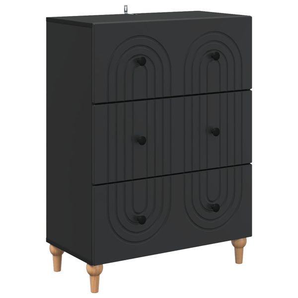 vidaXL Zásuvkový kabinet Čierna 66 x 34,5 x 90 cm Kompozitné drevo