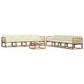 vidaXL Záhradná súprava gaučov 9 ks Prírodná a krémová