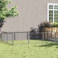 vidaXL Koterec pre psy strieborný 6 m² oceľ