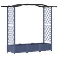 vidaXL Vyvýšený záhon s mriežkou a strechou Sivá 169 x 40 x 123 cm PP