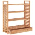 vidaXL Stojan na topánky so zásuvkou 70x27x81 cm masívny orech