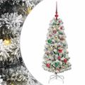 vidaXL Umelý Sklápací Vianočný Stromček 150 LED Zelená a biela 120 cm