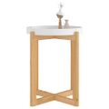 vidaXL Konferenčný stolík biely 41x41x48,5cm sprac. drevo a borovica