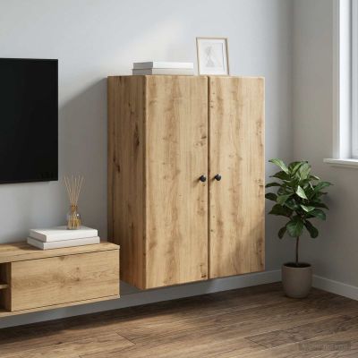 vidaXL Nástenná skrinka 66 x 34,5 x 90 cm Kompozitné drevo Dub artisan