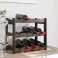 vidaXL Stojan na víno na 12 fliaš čierny masívna borovica