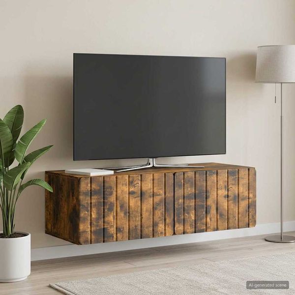vidaXL Nástenná TV skrinka Dymový dub 98 x 41 x 30 cm Kompozitné drevo