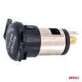 Přídavná elektrická zásuvka s klapkou 250 W 12 V 24 V AMiO-04434