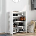 vidaXL Regál na topánky biely 60x25x81 cm spracované drevo