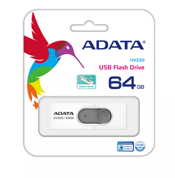 ADATA USB kľúč UV220 64GB bielo/sivá (AUV220-64G-RWHGY)