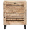 vidaXL Nočný stolík Prírodná 50 x 33 x 60 cm Masívne mango drevo