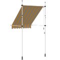 vidaXL Ručne zaťahovacia markíza, 150 cm, žlto-modré pásiky